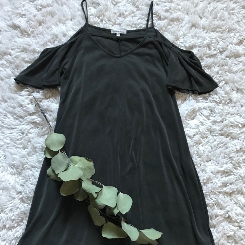Cute boho forest green shift dress